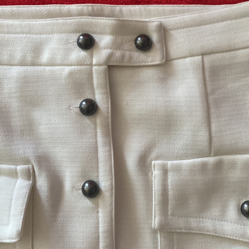 Cream Button Skirt - Picture 2 of 5